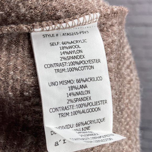 Anthropologie S A'reve Brown Wool Blend Knit Bow Back Crochet Lace‎ Trim Sweater - Picture 4 of 4